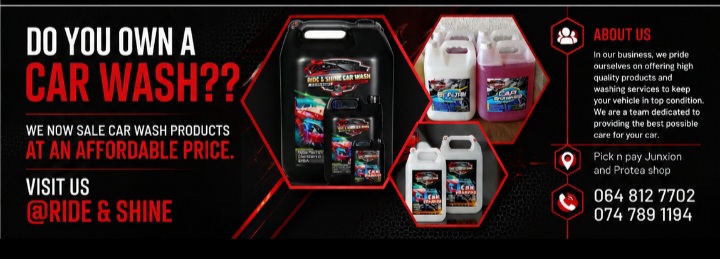Ride and Shine car wash products now on sale